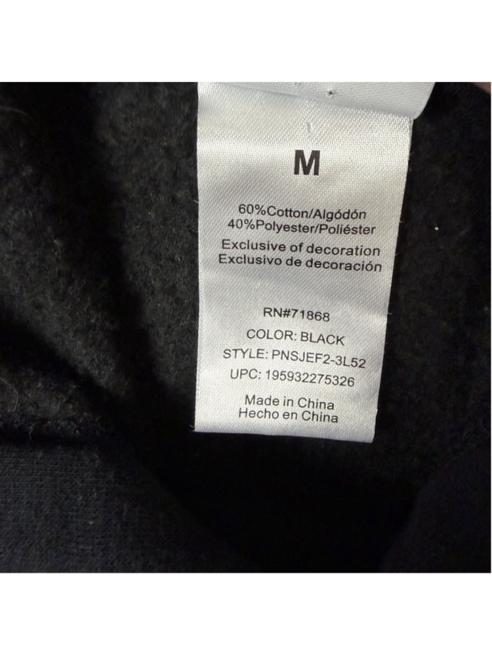 Snoopy Hoodie Sweatshirt Embroidered Licensed Peanuts Women's Black Size M - Picture 6 of 8